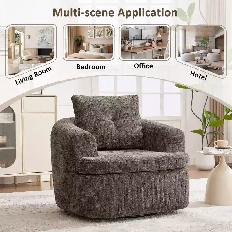 Fauteuil d'appoint pivotant à 360° GDFStudio Jeff avec coussin double couche