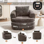 Fauteuil d'appoint pivotant à 360° GDFStudio Jeff avec coussin double couche