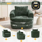 Fauteuil d'appoint pivotant à 360° GDFStudio Jeff avec coussin double couche