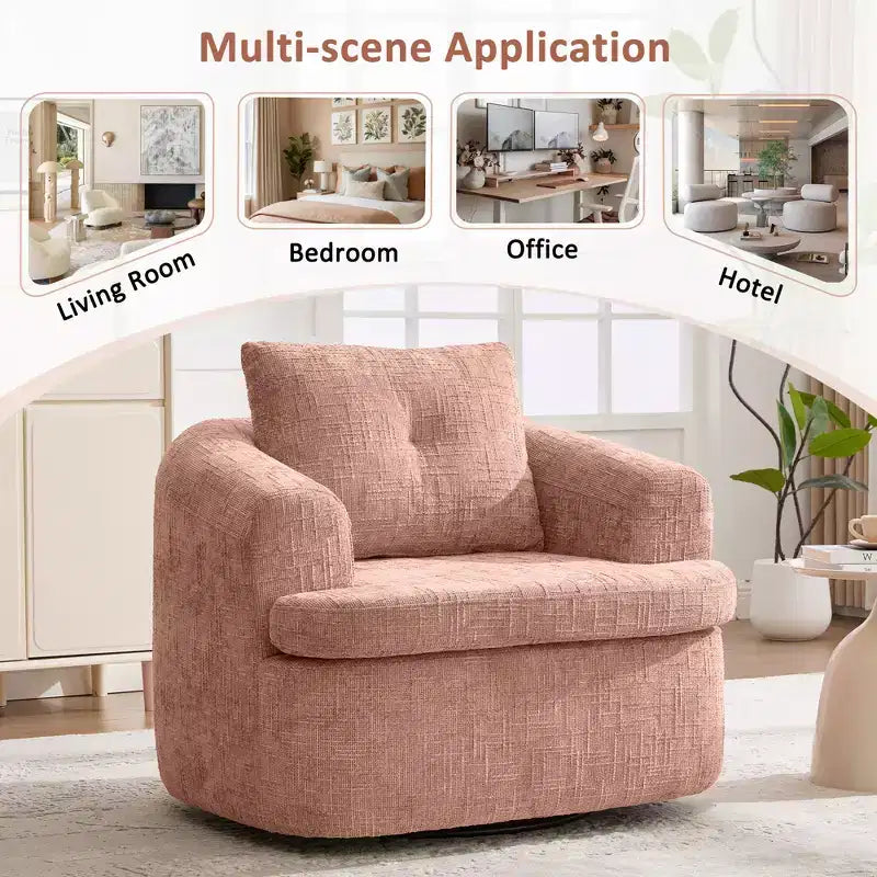 Fauteuil d'appoint pivotant à 360° GDFStudio Jeff avec coussin double couche