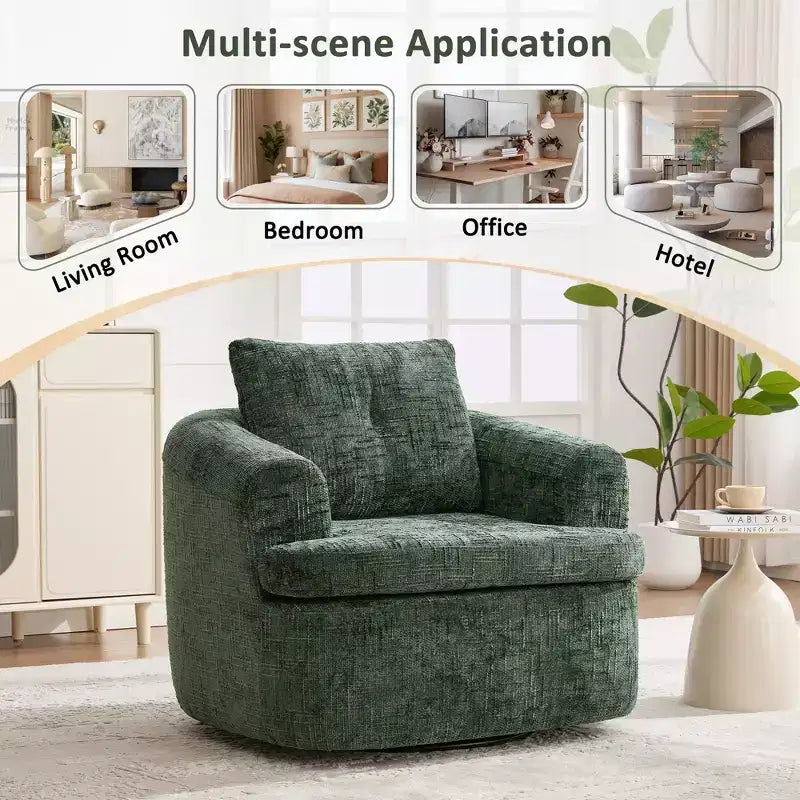 Fauteuil d'appoint pivotant à 360° GDFStudio Jeff avec coussin double couche