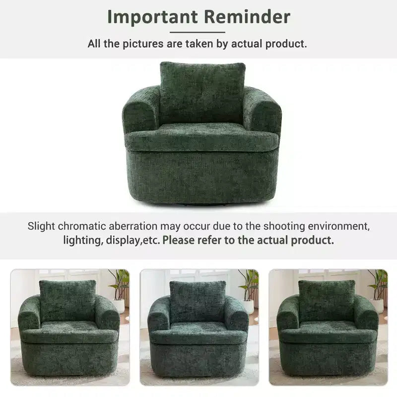 Fauteuil d'appoint pivotant à 360° GDFStudio Jeff avec coussin double couche