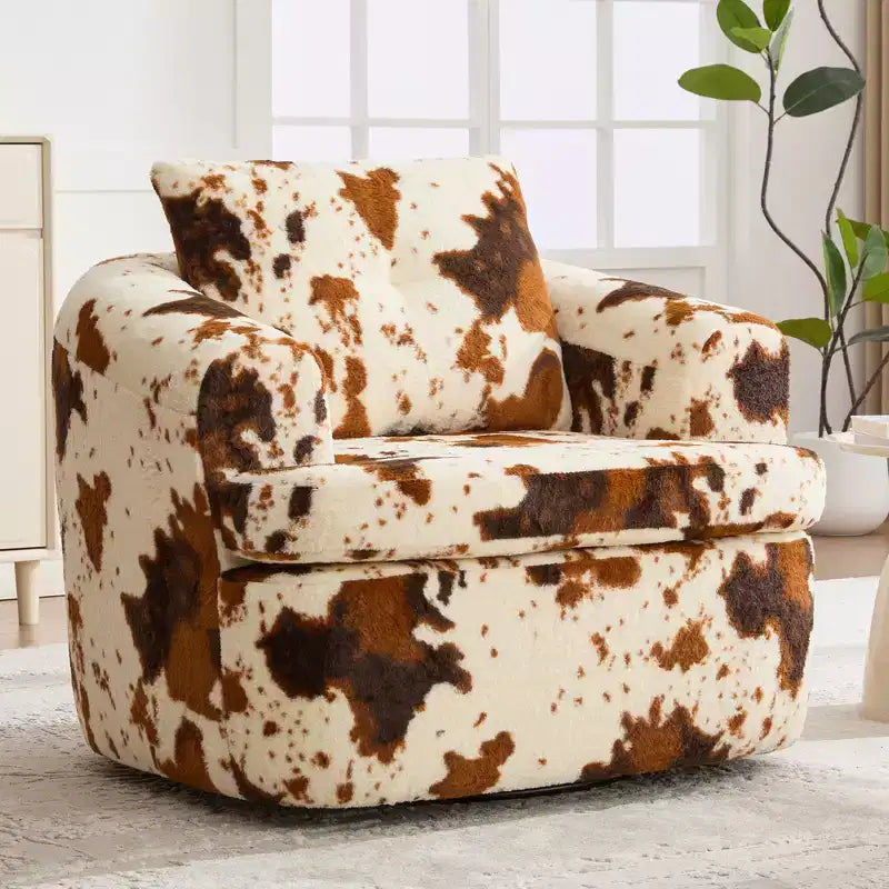 Fauteuil d'appoint pivotant à 360° GDFStudio Jeff avec coussin double couche