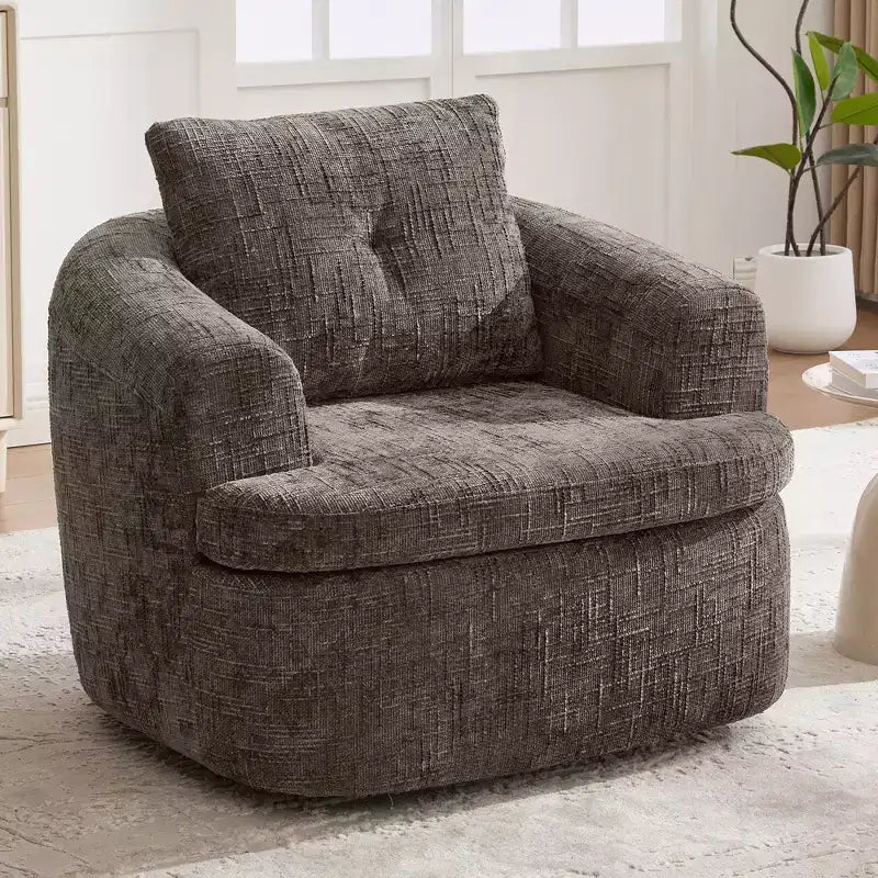 Fauteuil d'appoint pivotant à 360° GDFStudio Jeff avec coussin double couche