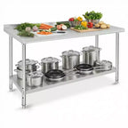 Garvee 60 x 24 Commercial Work Table, Heavy Duty Stainless Steel Prep Table for Kitchen, Restaurant
