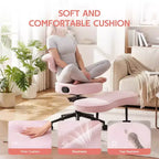 Chaise de bureau ergonomique à pattes croisées avec support lombaire, chaise de méditation pivotante à 360°