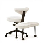 Chaise de bureau ergonomique à pattes croisées avec support lombaire, chaise de méditation pivotante à 360°