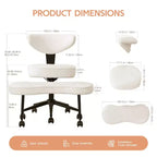 Chaise de bureau ergonomique à pattes croisées avec support lombaire, chaise de méditation pivotante à 360°