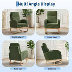 Fauteuil à bascule de puériculture avec repose-pieds réglable – Rocker planeur capitonné avec poche latérale pour salon, chambre, chambre de bébé