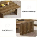 Table basse carrée Lantine, table basse de salon de style rustique, marron rustique, 100 cm