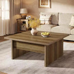 Table basse carrée Lantine, table basse de salon de style rustique, marron rustique, 100 cm