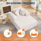 48,8" Canapé-lit chaise longue surdimensionné - Canapé sans structure en velours côtelé avec oreillers et accoudoirs larges pour salon ou chambre à coucher
