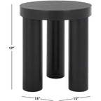Table d'appoint en bois à trois pieds Bary Round 3 - SFV7715 - Noir - Safavieh Couture