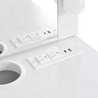 Coiffeuse flottante GDFStudio Silas avec miroir, éclairage 3 couleurs et prise de courant