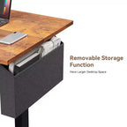 Bureau électrique marron de 140 cm, réglable en hauteur, avec mémorisation des réglages et sac de rangement, pour ordinateur, jeux, maison ou bureau.