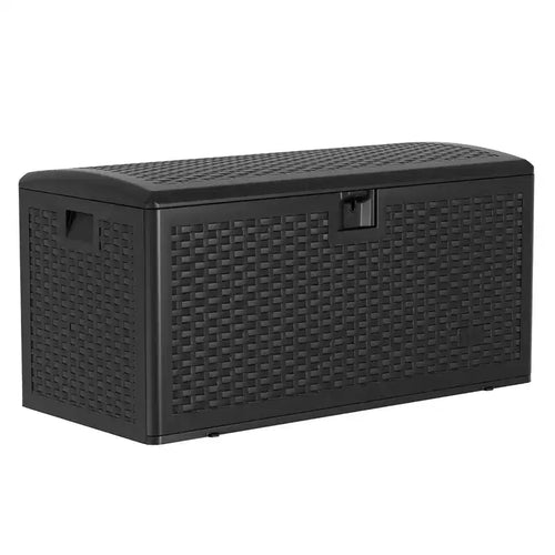 73 Gallon Waterproof Large Resin Deck Box Indoor Outdoor, Lockable Storage Container for Patio Furniture Cushions, Throw Pillows, Garden Tools