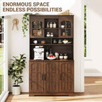 Armoire de garde-manger, Armoire de rangement haute de cuisine avec huche, pour salle à manger