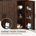 Armoire de garde-manger, Armoire de rangement haute de cuisine avec huche, pour salle à manger