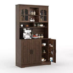 Armoire de garde-manger, Armoire de rangement haute de cuisine avec huche, pour salle à manger