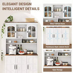 Armoire de garde-manger, Armoire de rangement haute de cuisine avec huche, pour salle à manger