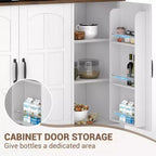 Armoire de garde-manger, Armoire de rangement haute de cuisine avec huche, pour salle à manger