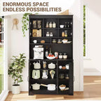 Armoire de garde-manger, Armoire de rangement haute de cuisine avec huche, pour salle à manger