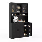 Armoire de garde-manger, Armoire de rangement haute de cuisine avec huche, pour salle à manger