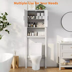Meuble de rangement sur pied au-dessus des toilettes 2 portes style grange Porte-papier toilette Étagère de salle de bain peu encombrante avec portes