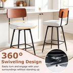 Lot de 2/4 tabourets de bar rembourrés Costway 27 avec dossier en bois et pieds en métal, repose-pieds Noir/Blanc
