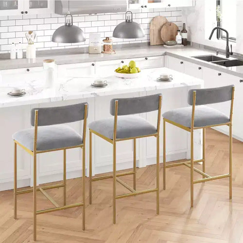 Acekool 25 tabourets de bar à hauteur de comptoir de 5 pouces, ensemble de 4 chaises de cuisine rembourrées et repose-pieds pour îlot.