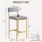 Acekool 25 tabourets de bar à hauteur de comptoir de 5 pouces, ensemble de 4 chaises de cuisine rembourrées et repose-pieds pour îlot.