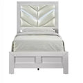 Passion Furniture Moreland Sparkling White Wood Frame Twin Panel Bed