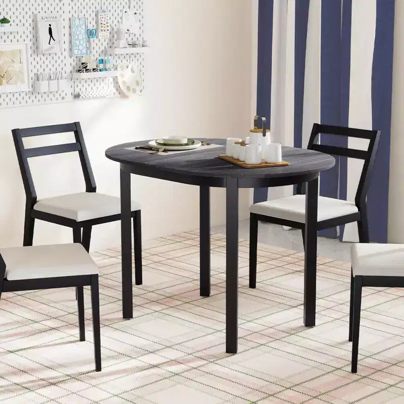 Costway Table à Manger en Bois 43'' avec Pieds en Bois d'Hévéa pour 2-4 Personnes Charge 118 kg
