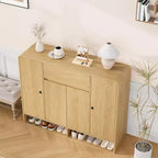 Acekool Meuble à chaussures de 119 cm avec 4 portes et 1 tiroir, organiseur d'entrée étroit pour couloir et salon