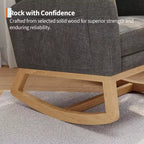 Fauteuil à bascule pour chambre de bébé avec repose-pieds réglable, fauteuil à bascule planant à dossier haut en lin avec pieds en bois pour salon, chambre à coucher et chambre de bébé