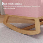 Fauteuil à bascule pour chambre de bébé avec repose-pieds réglable, fauteuil à bascule planant à dossier haut en lin avec pieds en bois pour salon, chambre à coucher et chambre de bébé