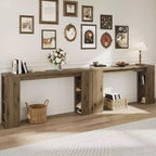 Console rustique de 63 pouces avec rangement, Table de canapé longue et étroite pour entrée, Derrière le canapé