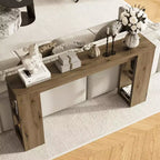 Console rustique de 63 pouces avec rangement, Table de canapé longue et étroite pour entrée, Derrière le canapé