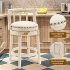 Tabourets de bar pivotants à 360 degrés en bois massif, hauteur d'assise 75 cm, en cuir