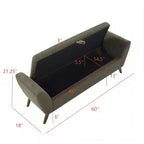 Banc de rangement capitonné GDFStudio Rupert Modern de 152 cm avec compartiment caché