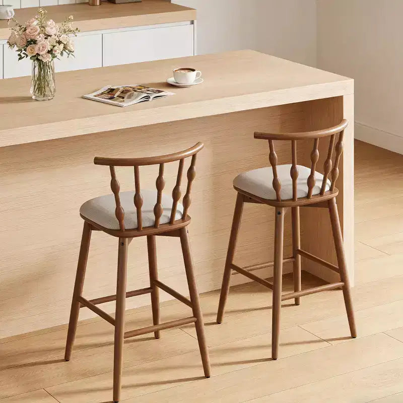 Tabourets de bar ModernLuxe (lot de 2/4), tabourets de comptoir à dossier en fuseau de style Mid-Century avec siège rembourré, tabourets de cuisine modernes pour îlot central