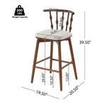 Tabourets de bar ModernLuxe (lot de 2/4), tabourets de comptoir à dossier en fuseau de style Mid-Century avec siège rembourré, tabourets de cuisine modernes pour îlot central