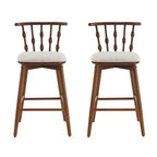 Tabourets de bar ModernLuxe (lot de 2/4), tabourets de comptoir à dossier en fuseau de style Mid-Century avec siège rembourré, tabourets de cuisine modernes pour îlot central