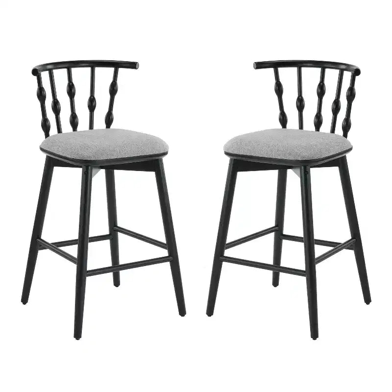Tabourets de bar ModernLuxe (lot de 2/4), tabourets de comptoir à dossier en fuseau de style Mid-Century avec siège rembourré, tabourets de cuisine modernes pour îlot central
