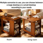 Bureau pliable en bambou GDFStudio Alarice avec rangement mobile