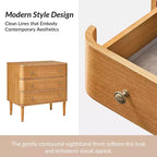 Table d'appoint Noah Modern 26W à 3 tiroirs avec pieds en bois massif et prise intégrée|ART OF LIVING DESIGNS-CHÊNE