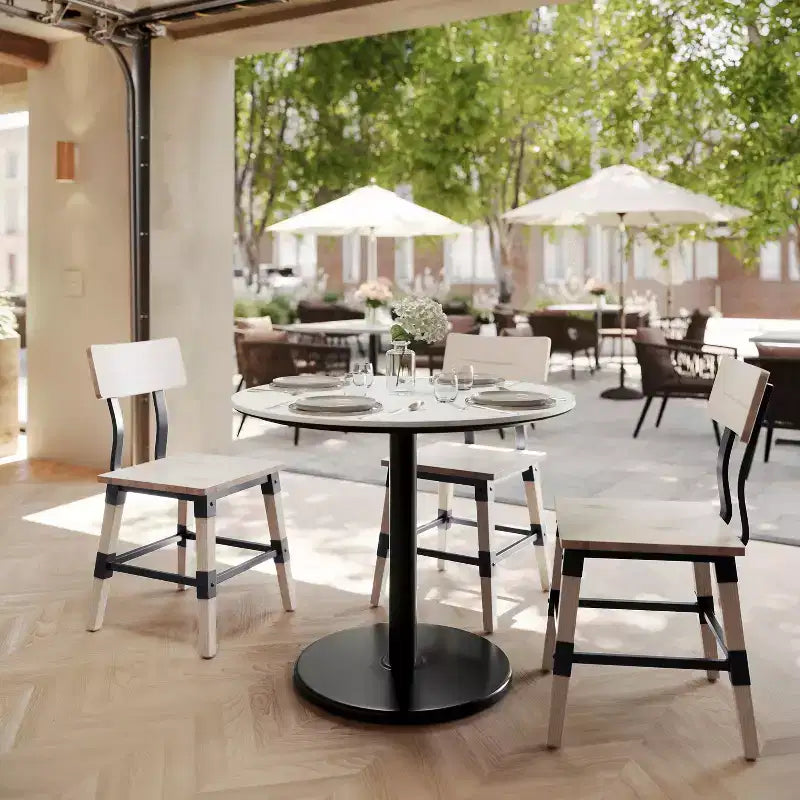 Plateau de table Flash Furniture Acadia avec technologie HPL TopGuard et base de hauteur de table