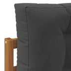 vidaXL Salon de jardin avec coussins 2 places naturel et anthracite
