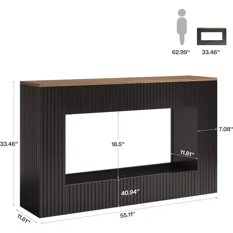 Console moderne Lantine, table d'entrée en bois de 140 cm avec rangement, table de canapé étroite et longue derrière le canapé pour salon, hall d'entrée, couloir