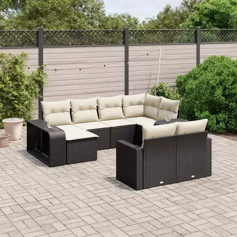 vidaXL Salon de jardin noir